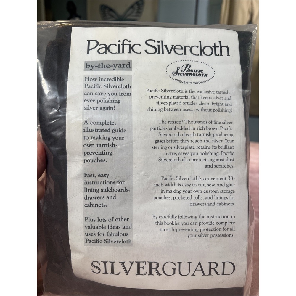 Pacific Silver Cloth One Yard Tarnish Preventing  Cloth New Orig Package.